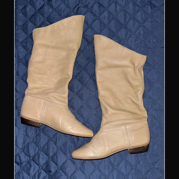 Vintage Dex Nude leather boots 7 M - Picture 1 of 13